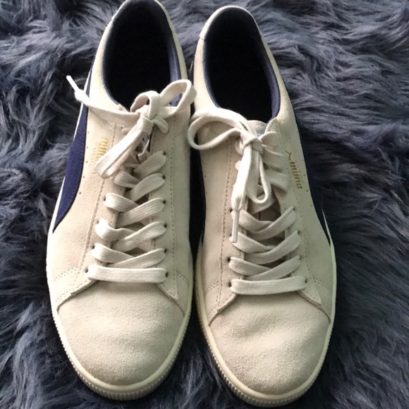 Cream and blue Puma sneakers - Picture 2 of 6